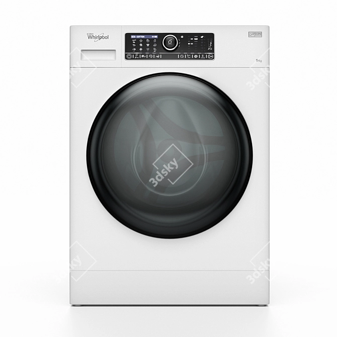 Whirlpool FSCR10432: Efficient 9kg Front Load Washing Machine 3D model image 3