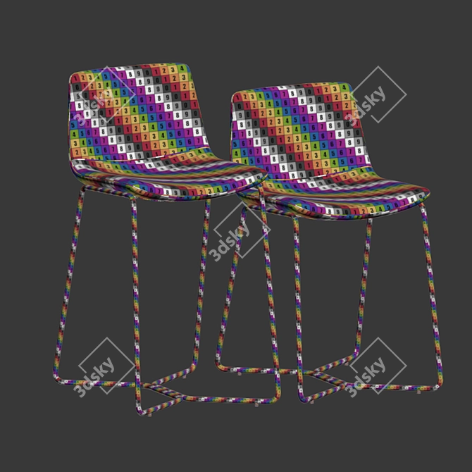 Sleek Upholstered Stools for Bars & Counters 3D model image 5