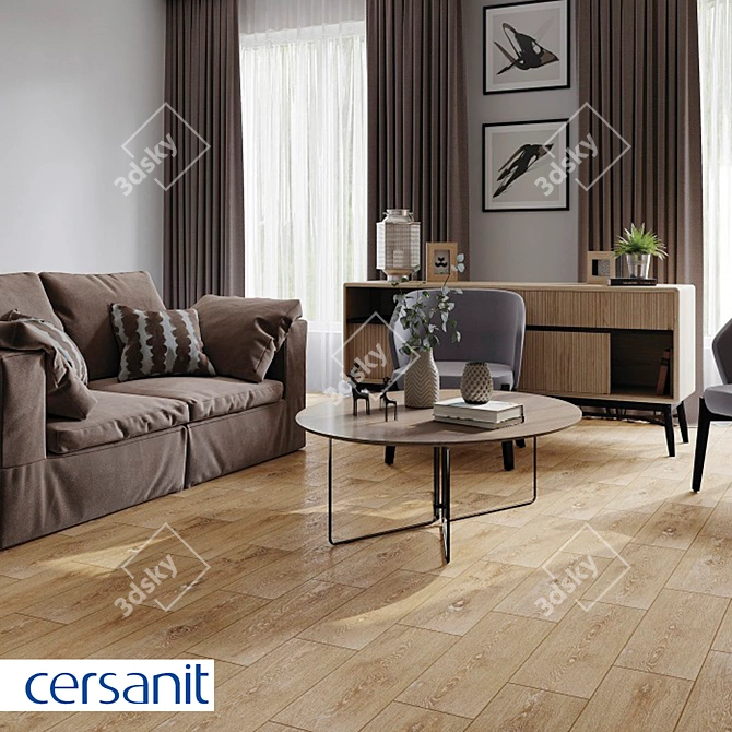 Cersanit Patinawood Beige Porcelain Stoneware 3D model image 2