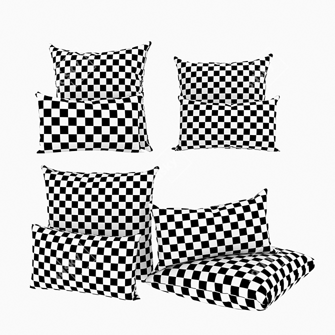 Marled Stripe Handwoven Pillows: Restoration Hardware Collection 3D model image 2