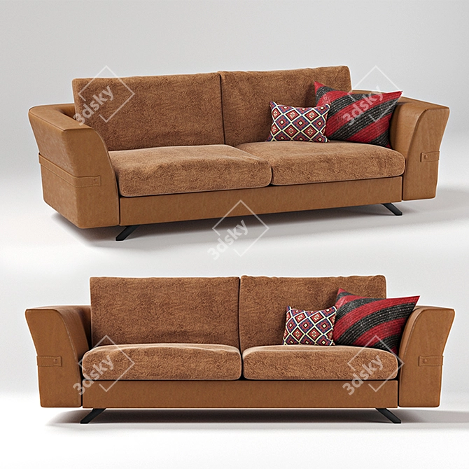 Grilli Joe 3-Seater Sofa: Elegant and Stylish 3D model image 1