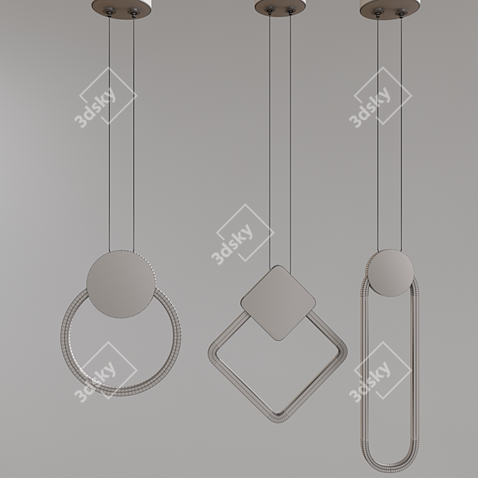 Sleek Aluminum LED Pendant 3D model image 5