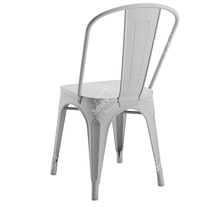Modern Wood Tolix Chair, 2K Textures 3D model image 4