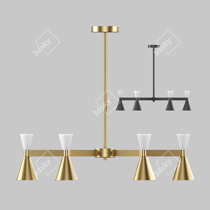 Elegant Conical Pendant Lamp 3D model image 1