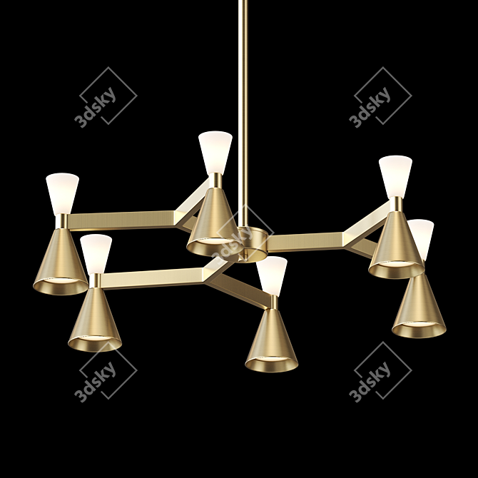 Elegant Conical Pendant Lamp 3D model image 2