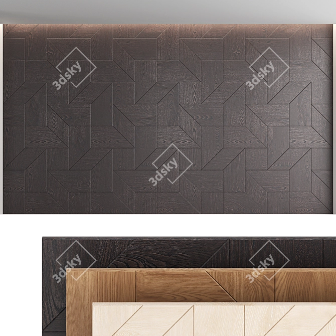 Decorative Wood Panel Set 27 3D model image 1