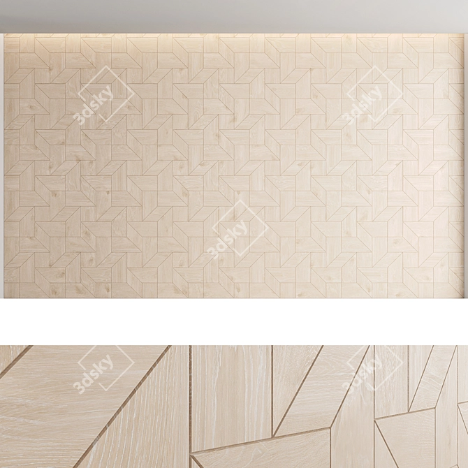 Decorative Wood Panel Set 27 3D model image 2