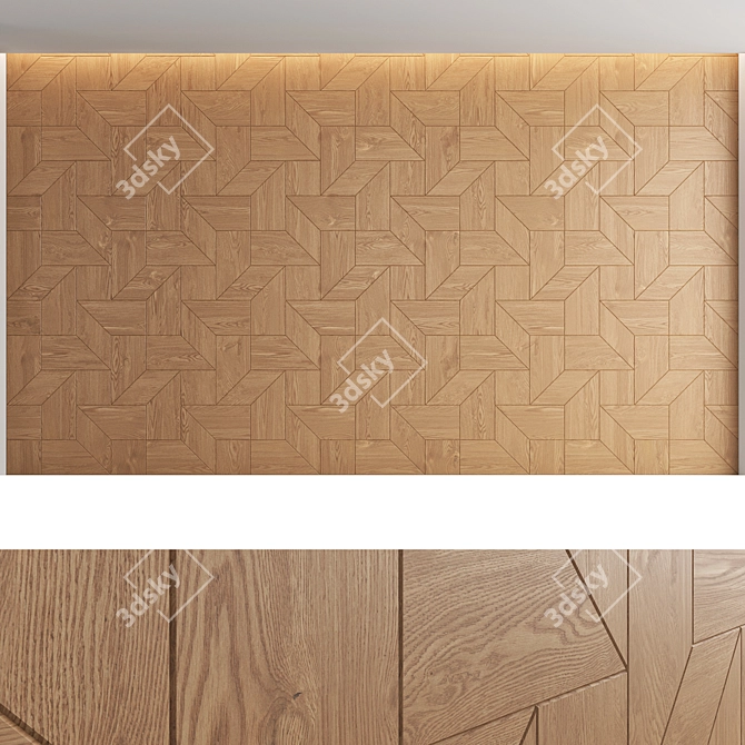 Decorative Wood Panel Set 27 3D model image 3