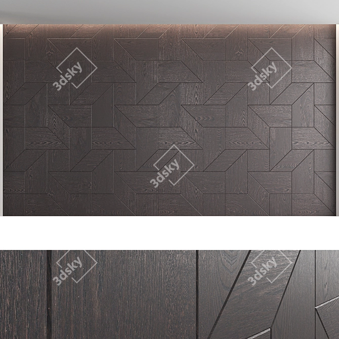 Decorative Wood Panel Set 27 3D model image 4