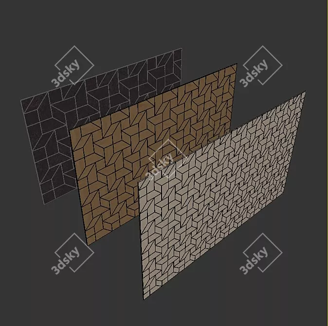 Decorative Wood Panel Set 27 3D model image 5