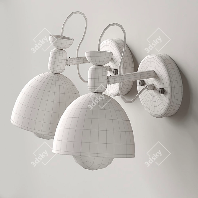 Elegant Tiffani Wall Lamp 3D model image 5