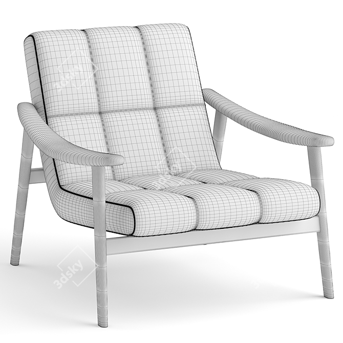 Minotti Fynn Lounge Chair- Sleek and Comfortable 3D model image 5
