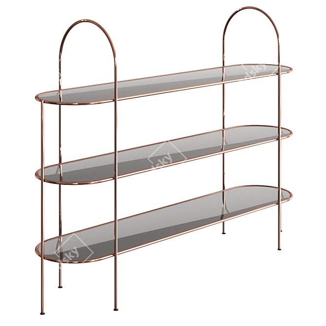 Elegant Iron Console Table 3D model image 3