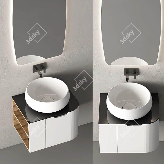 Sleek Bathroom Cabinet | No. 093 3D model image 2