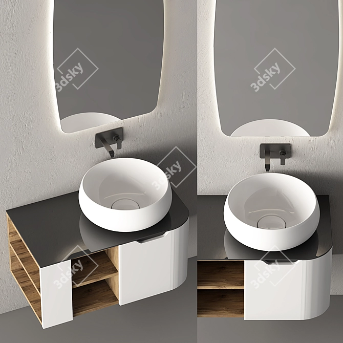 Sleek Bathroom Cabinet | No. 094 3D model image 2
