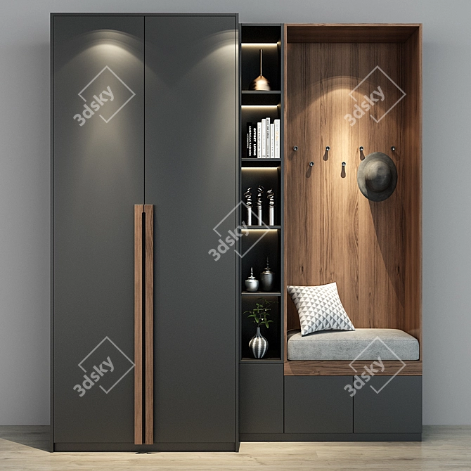 Elegant Storage Solution: Furniture Cabinet 0186 3D model image 1