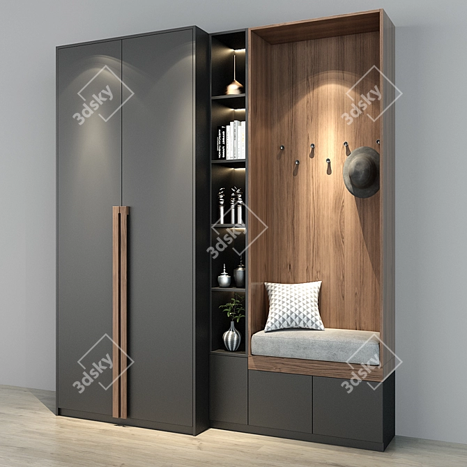 Elegant Storage Solution: Furniture Cabinet 0186 3D model image 2