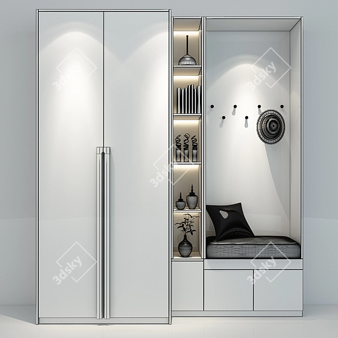 Elegant Storage Solution: Furniture Cabinet 0186 3D model image 3