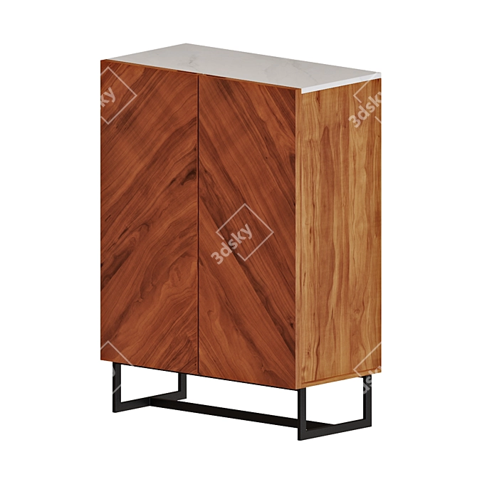 Modern Wood Entryway Cabinet - Suspend II 3D model image 3