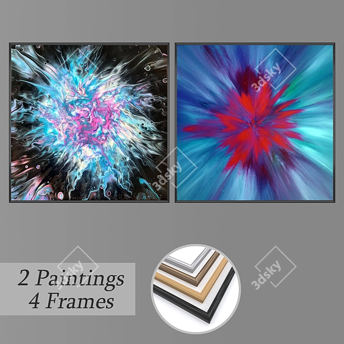 Elegant Wall Art Set 3D model image 1