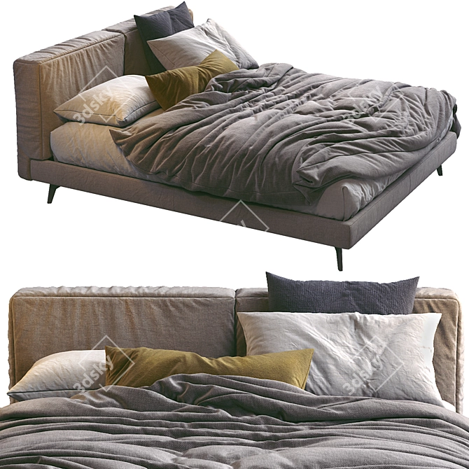 Sleek and Stylish Ditre Italia Bed 3D model image 4