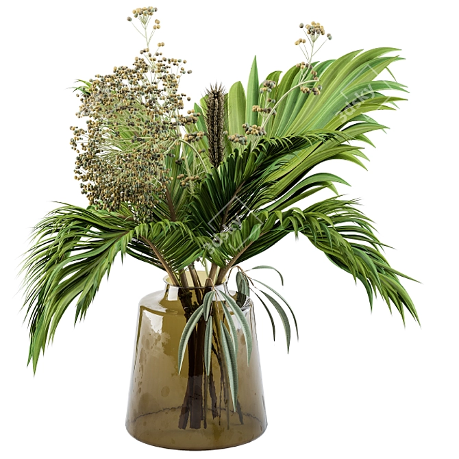 Tropical Banana Palm Bouquet Set 3D model image 2