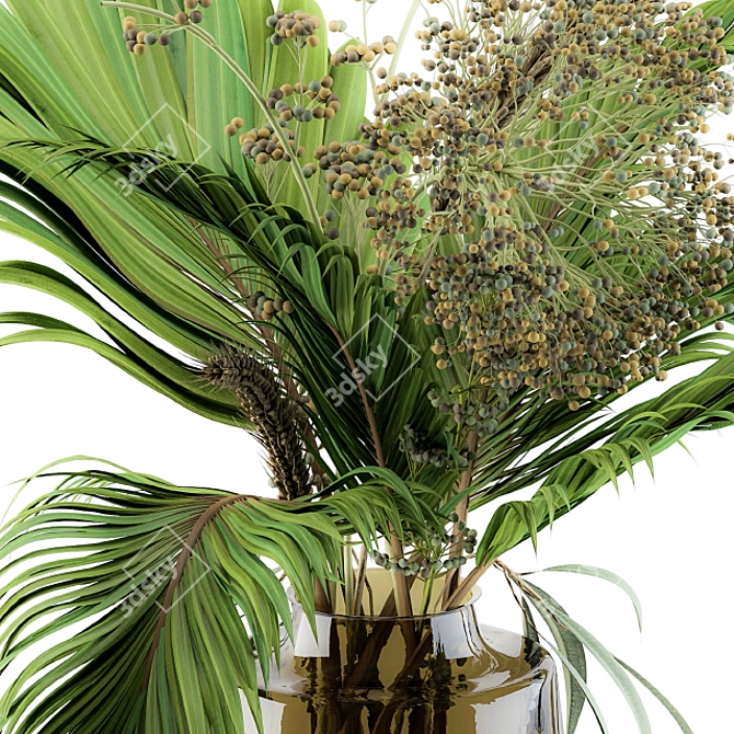 Tropical Banana Palm Bouquet Set 3D model image 3