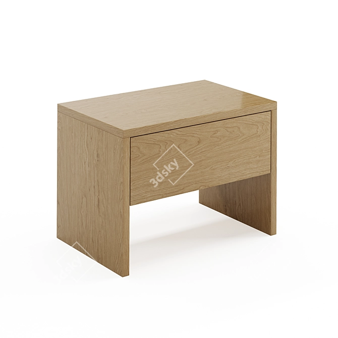 Kyoto Bedside Drawer Table - Stylish & Functional 3D model image 2