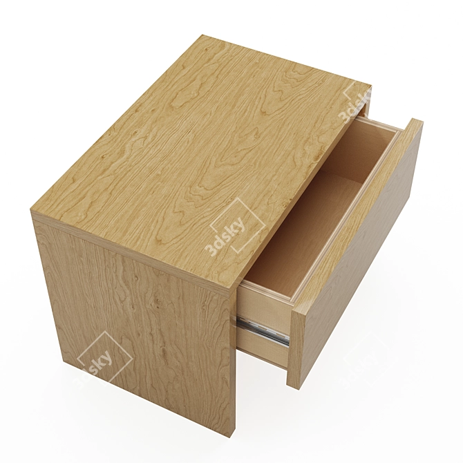 Kyoto Bedside Drawer Table - Stylish & Functional 3D model image 3