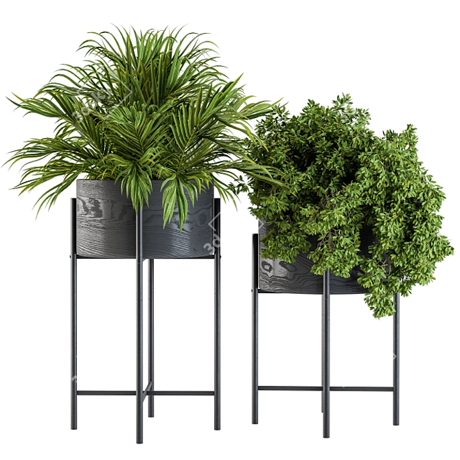 Sleek Black Plant Box 3D model image 1