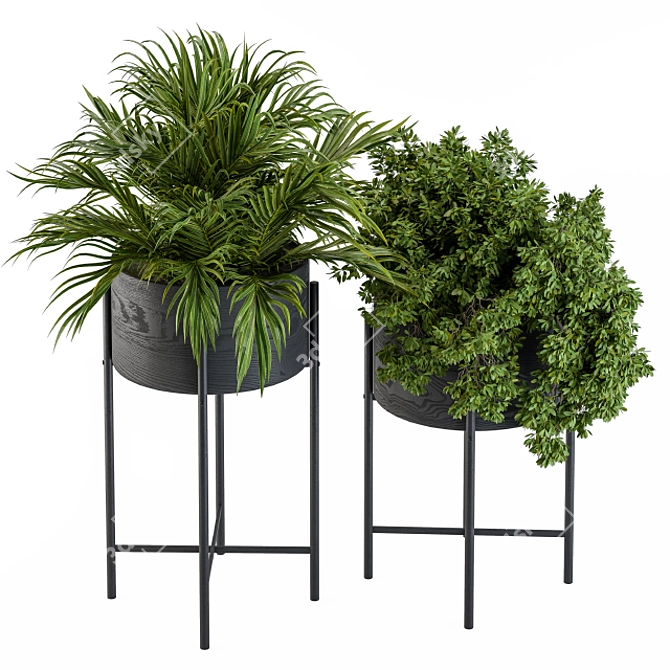 Sleek Black Plant Box 3D model image 2