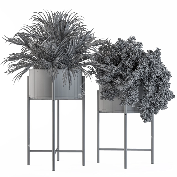 Sleek Black Plant Box 3D model image 5