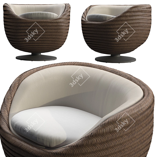 EASY Swivel Chair: Stylish & Airy Design 3D model image 1