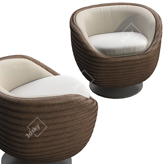 EASY Swivel Chair: Stylish & Airy Design 3D model image 3