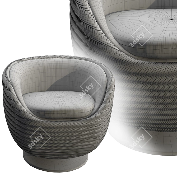 EASY Swivel Chair: Stylish & Airy Design 3D model image 5