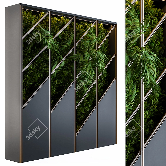 Black Botanical Wall Garden 3D model image 1