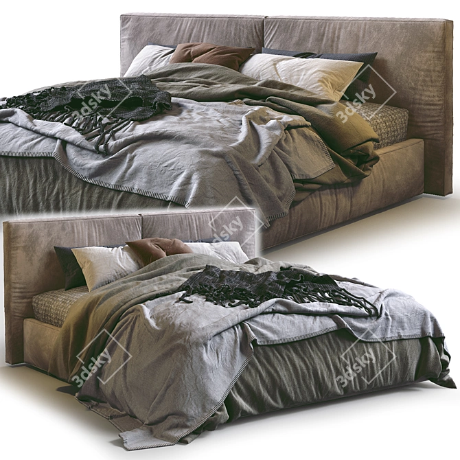 Flexteam Miller Bed: Modern and Flexible Design 3D model image 3