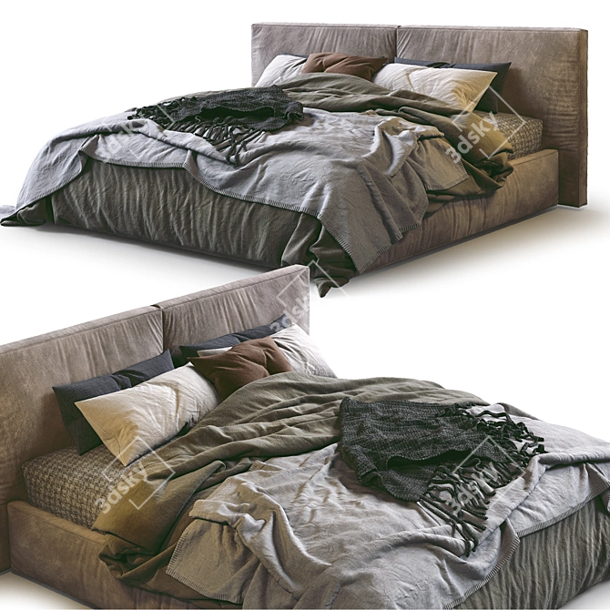 Flexteam Miller Bed: Modern and Flexible Design 3D model image 5