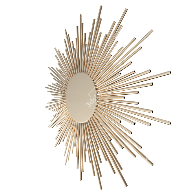 Sun Shaped Mirror for a Stylish Décor 3D model image 2