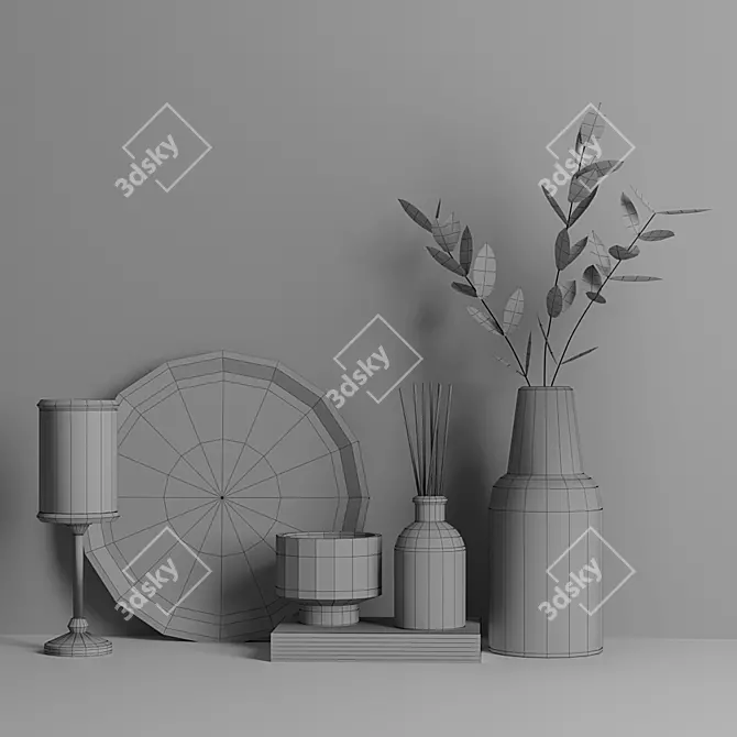 Elegant Interior Decor Set 3D model image 5