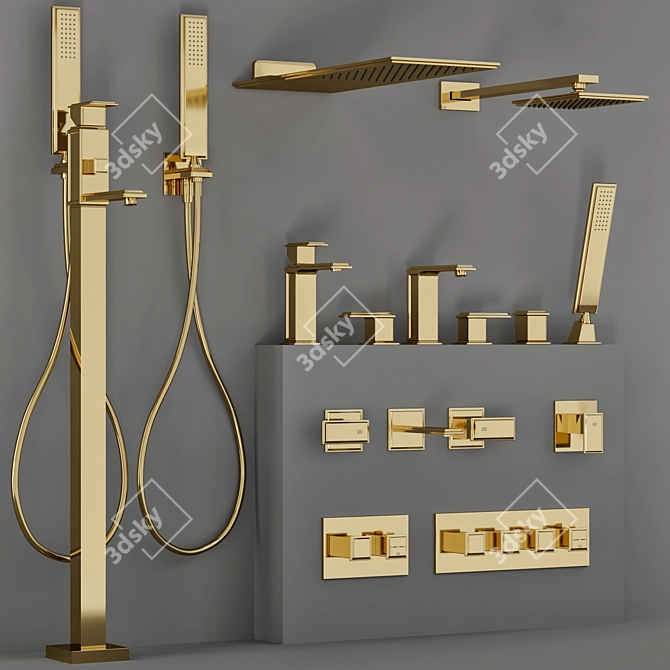 Glamorous Gessi Fascino Faucet Collection 3D model image 3