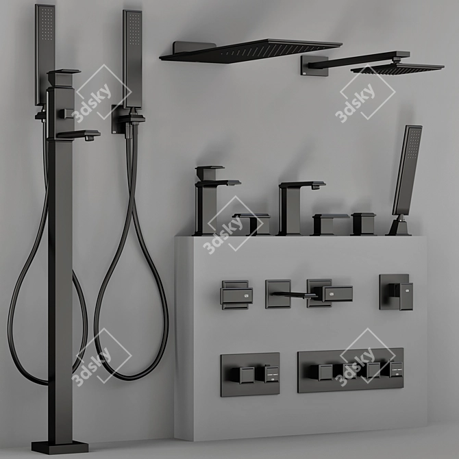 Glamorous Gessi Fascino Faucet Collection 3D model image 5