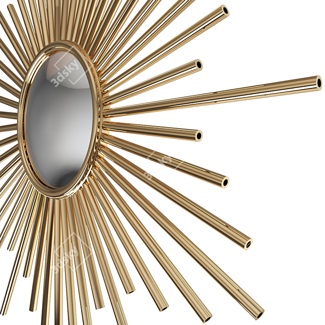 Sunshine Reflection: Convex Sun-Shaped Mirror 3D model image 4