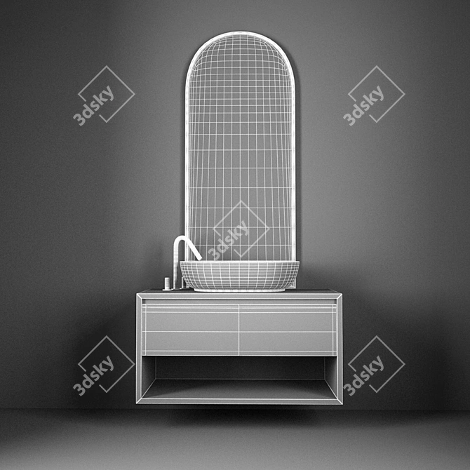 Sleek Bathroom Set 3D model image 2