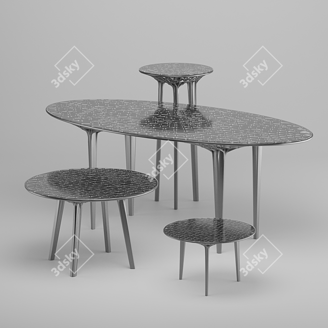 Sedona Sandstone Tables & Stool 3D model image 7