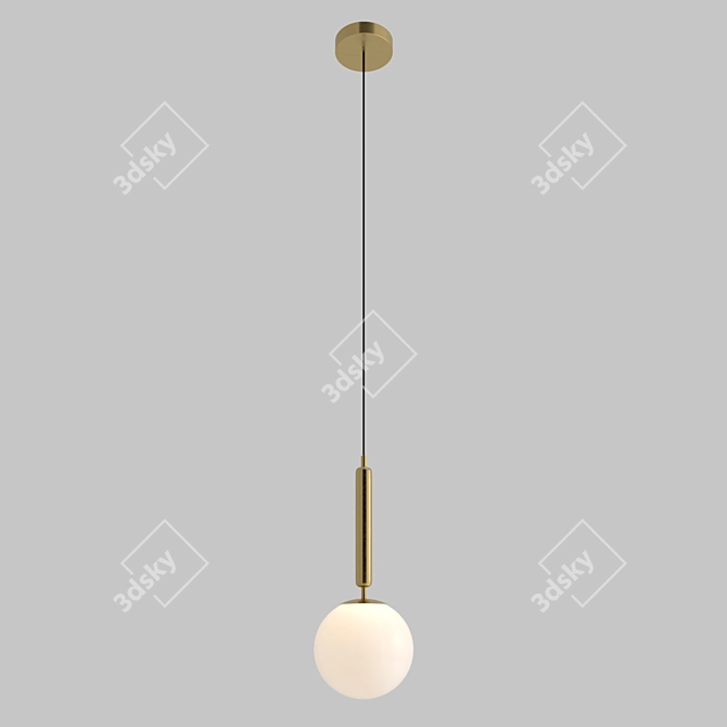 Minimalistic Gold Pendant Light 3D model image 2