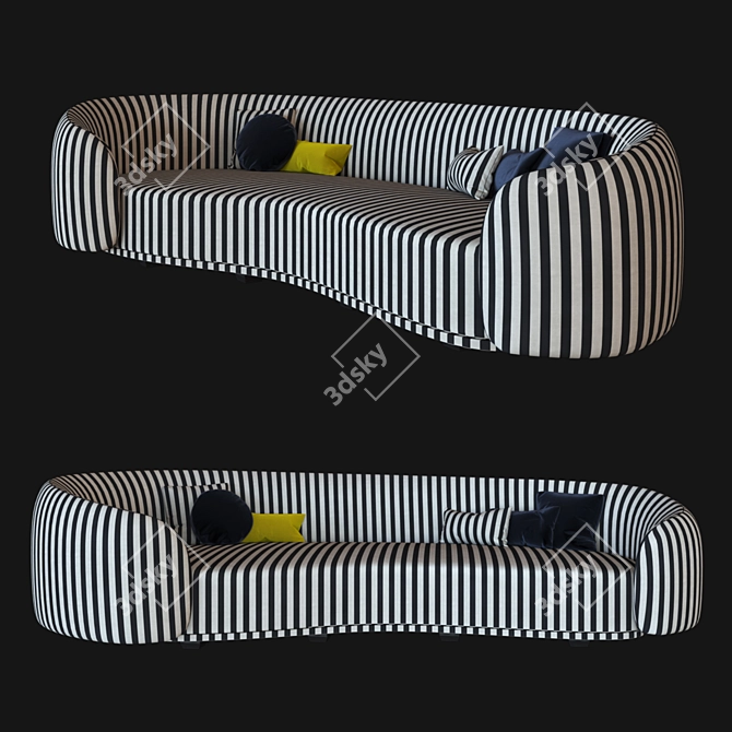 Elegant Fendi Sofa by Chiara Andreatti 3D model image 1