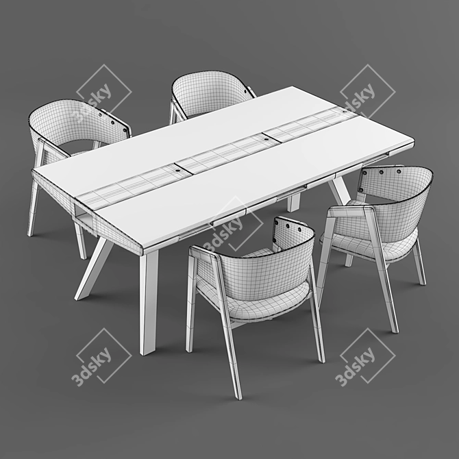 Elegant VOX Nature Dining Set 3D model image 5