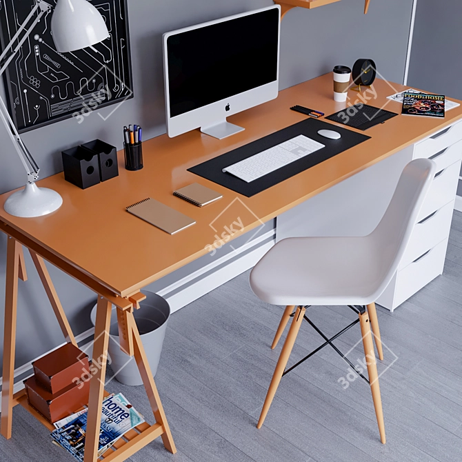 IKEA Office Workstation 2 3D model image 2