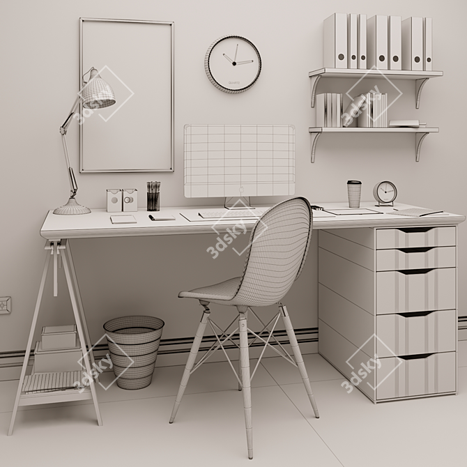 IKEA Office Workstation 2 3D model image 3